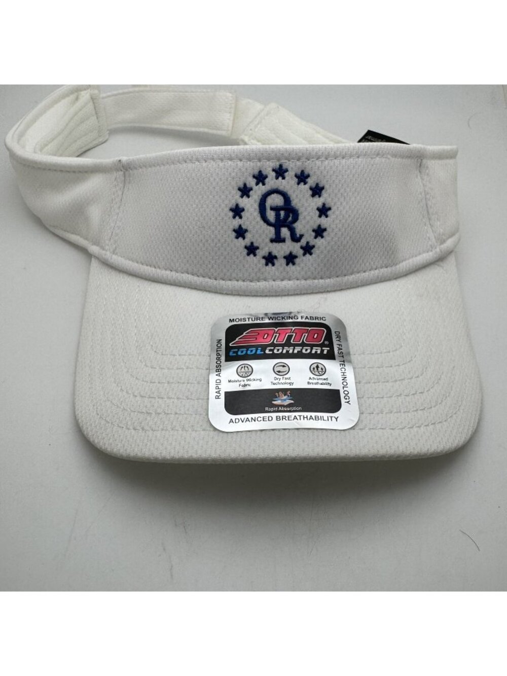 Coolcomfort Men's White Moisture Wicking Visor Hat GR Logo One Size